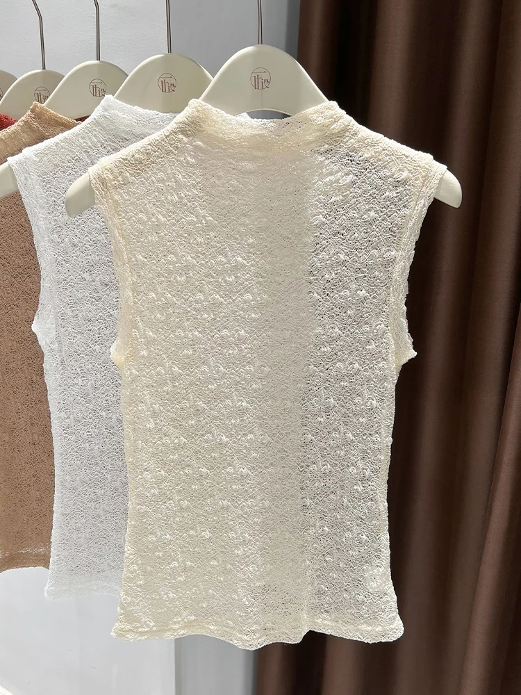 เสื้อสเวตเตอร์ผู้หญิงคอสูงแบบมีลูกไม้  สำหรับใส่เป็นเสื้อตัวใน  คอเสื้อปลอม  แฟชั่นฤดูใบไม้ร่วง  สำหรับสุภาพสตรี...