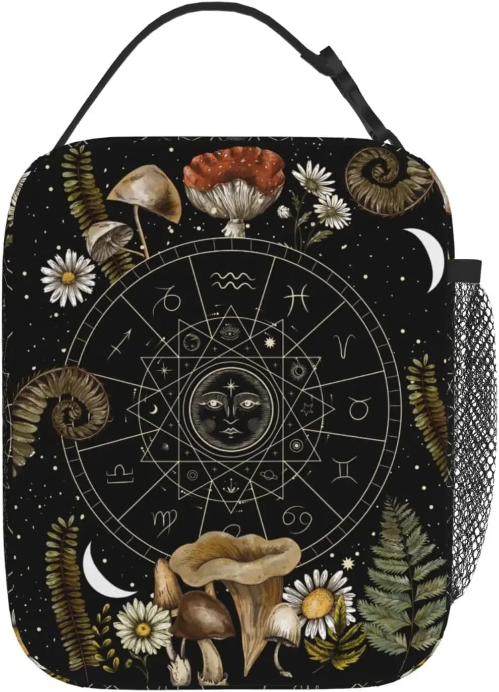 Zodiac Signs Mushroom Lunch Bag Insulated Lunch Box Reusable Lunch Tote Bag