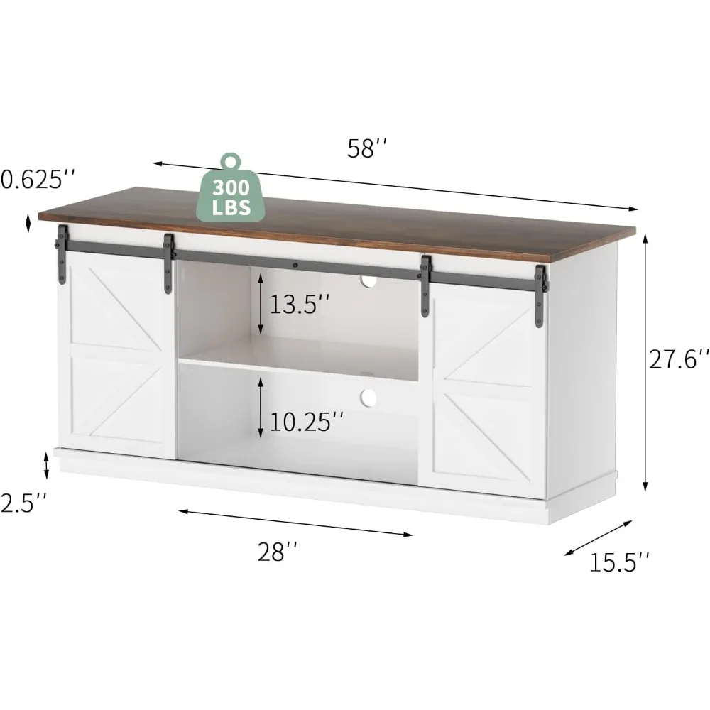 Sideboard Cabinet Up To 65 Inchs with Sliding Barn Doors and Storage Cabinets, Livingroom Cabinet