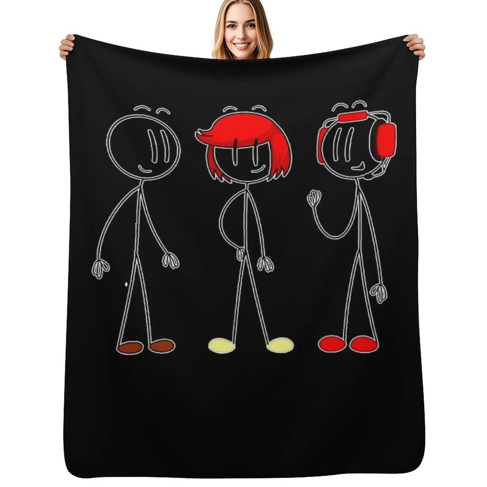 Henry Stickmin Merch Three People Men Women Kid Throw Blanket Fuzzy Plush Throw Blanket for Sofa Chair