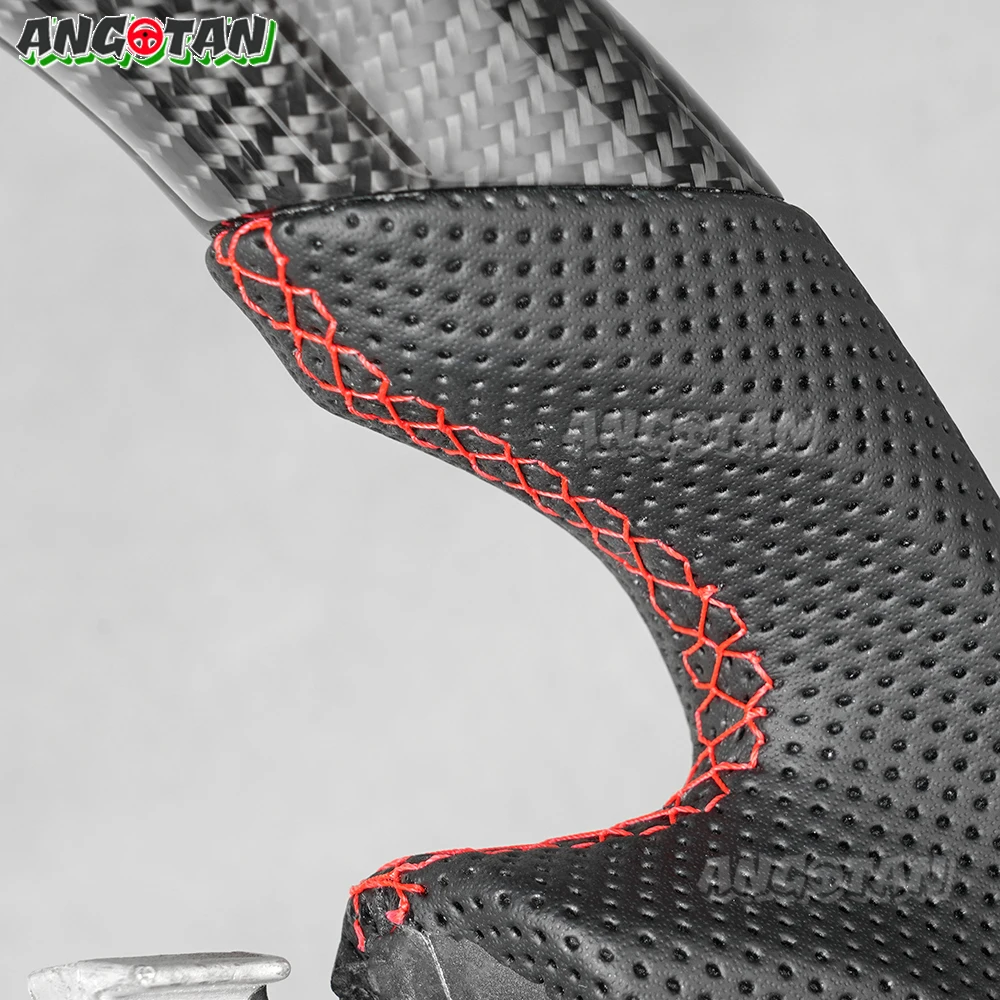 สําหรับ Nissan 350z คาร์บอนไฟเบอร์พวงมาลัยหนัง Fit สําหรับ 350z 2003-2008 ด้านล่างแบน Racing ล้อ