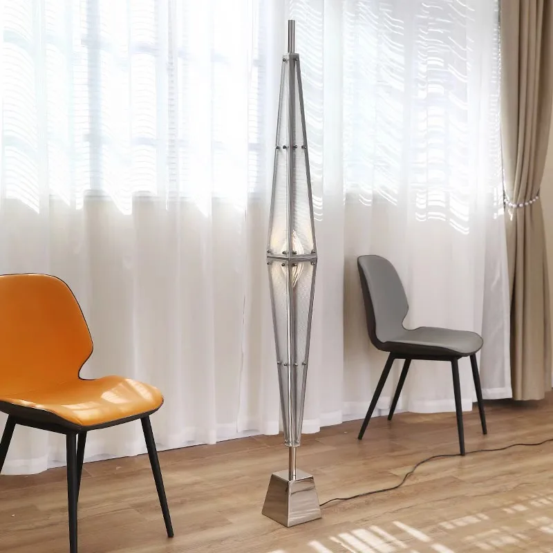 Nordic designers create minimalist and artistic atmosphere, living room, sofa, bedroom, study, vertical floor lamp, retro style