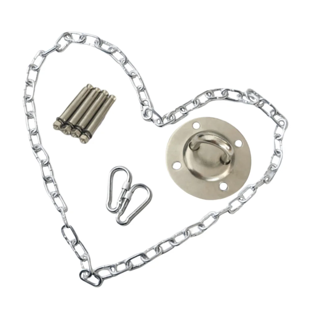 

1Set Metal Swing Chair Accessories Hanging Chain Buckle Set Easy Install Sturdy for Indoor Outdoor Hammock Swings Yoga