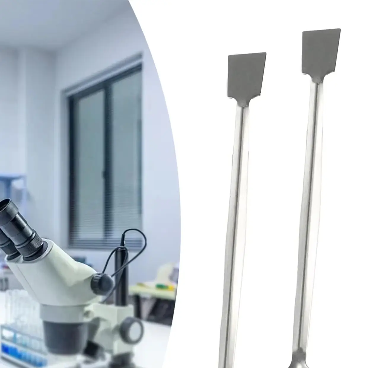 

2 Pieces Stainless Steel Double End Lab Spatula and Sampling Spoon 20cm for Safe Transfer of Powder and Granular Materials