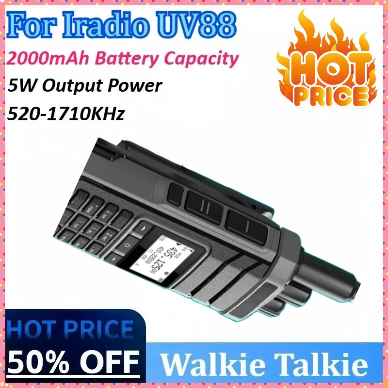 

Walkie Talkie for Iradio UV88 2.3-30mhz UV88 SW/MW/FM/LW Anti-Noise Radios MultiBand USB-C charger NOAA 1024 Channels Eq. RT-860