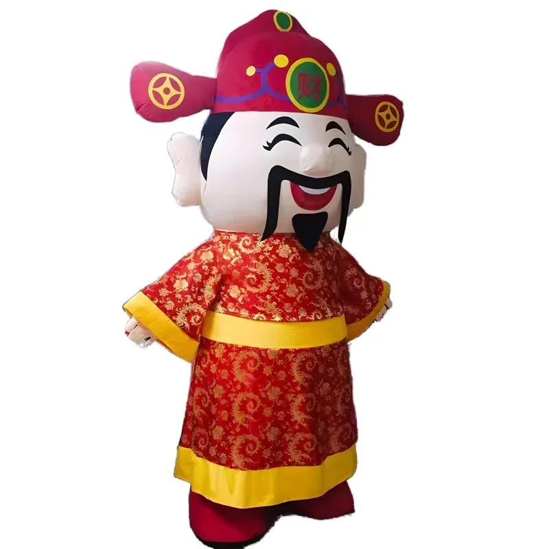 2M/2.6m/3m adult inflatable cai shen ye mascot costume blow up fortune god costume for 2025 Chinese new year carnival parade