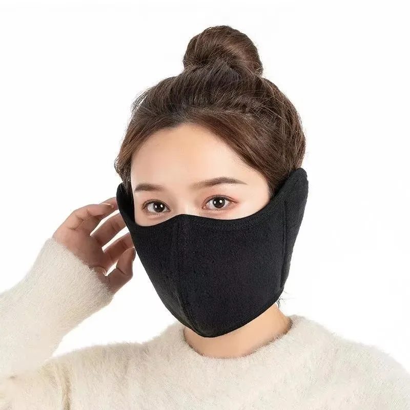 Masque de protection thermique 2 en 1 pour les oreilles, coupe-vent, respirant, garde au chaud, extérieur, cyclisme, sourire, cache-oreilles, hiver