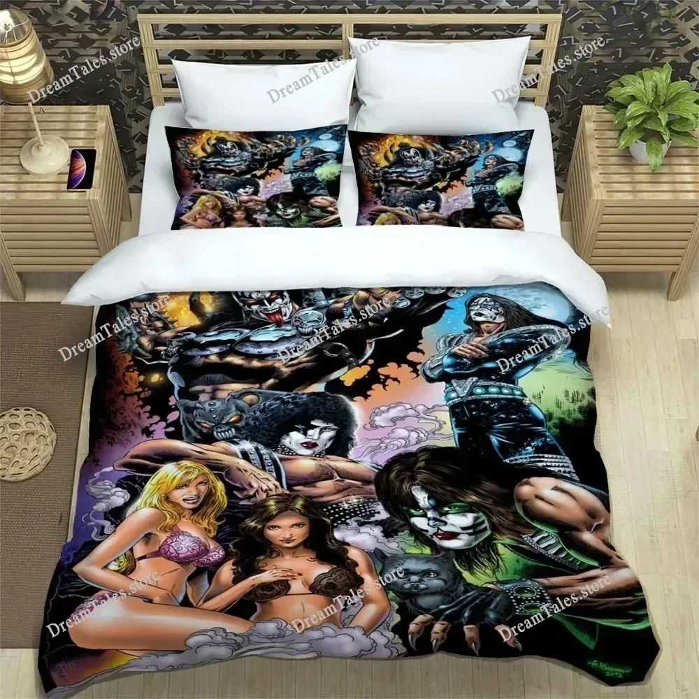 

KISS Rock Band Bedding Sets Exquisite Bed Supplies Set Duvet Cover Bed Comforter Set Bedding Set Girls Birthday Gift