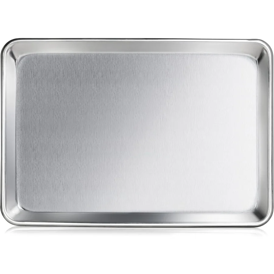 

Алюминиевая сковорода с открытыми бусинами коммерческого класса, 12 калибра/кастрюля, 18 дюймов Д x 26 дюймов Ш x 2 дюйма В (полный размер) | Измерительная духовка (Рекомендуется)