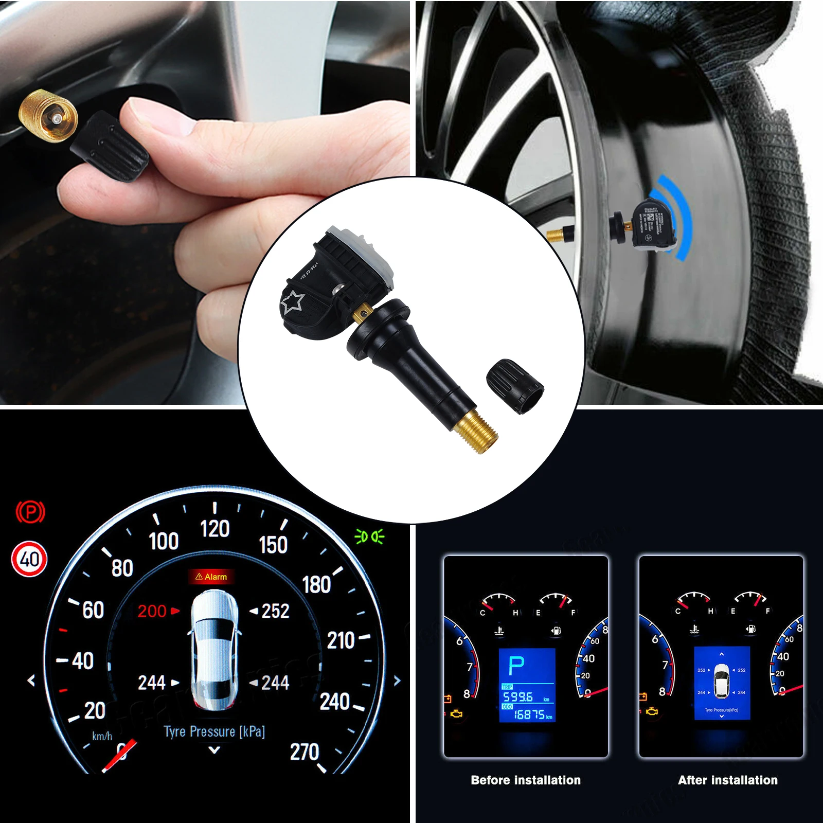 

4Pcs New Tire Pressure Sensors 13540600 315MHz, Suitable for Buick, Chevrolet, Cadillac, Using High Quality Materials