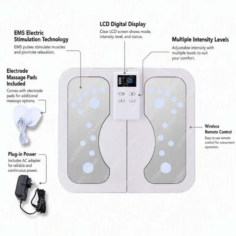 EMS Foot Heated Massager Portable Folding Low Frequency Pulse Foot Massager Electric Heating Pulse Muscle Massage Relief Device