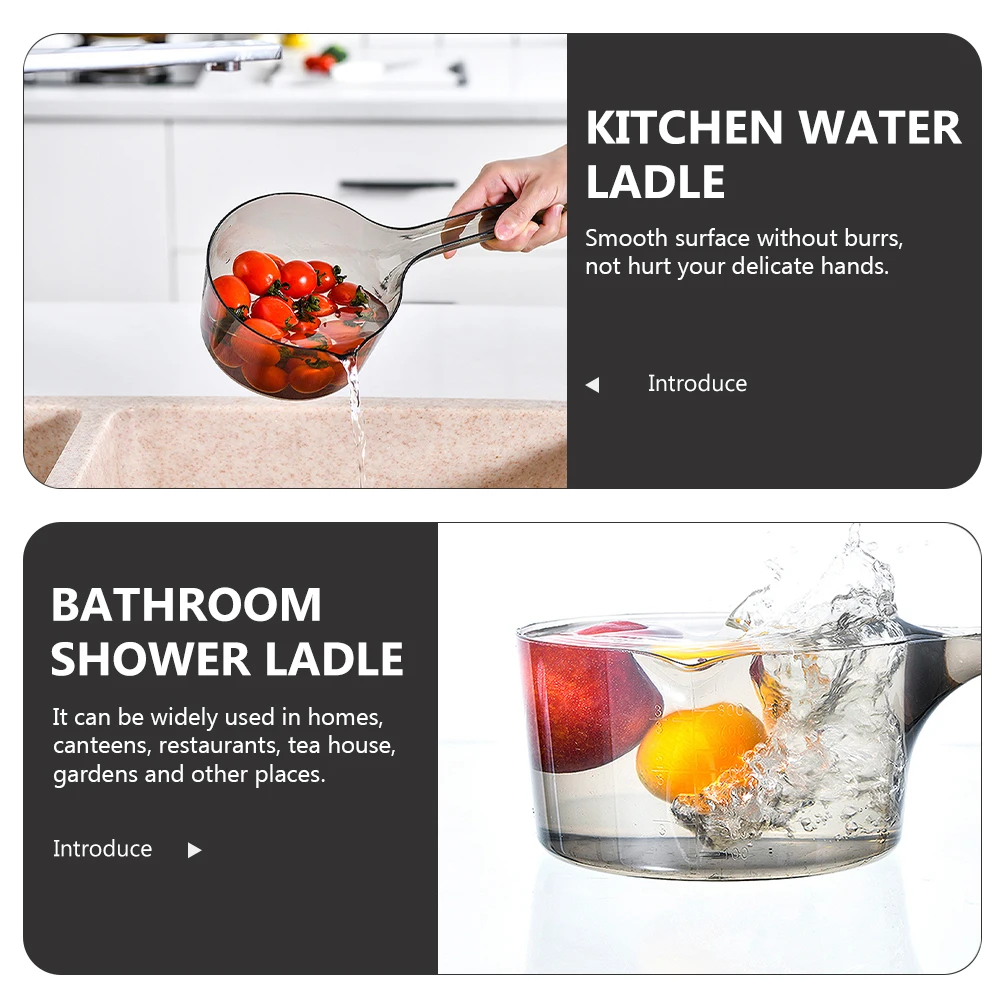 

Thick Water Ladle Long H Scoop Smooth Surface Kitchen Bath Baby Shower Spoon Reusable Plastic Dipper Home Garden Flowers