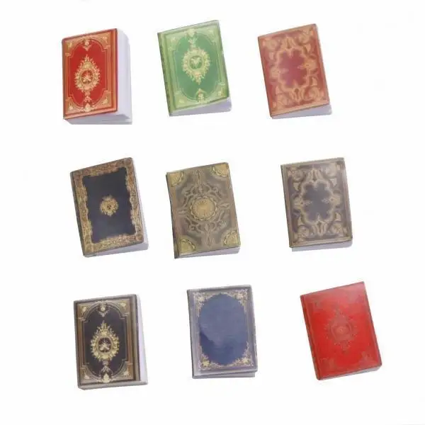 Tiny Cardstock Dollhouse Book Prop with Ornate Cover for Miniature Library Shelf Display
