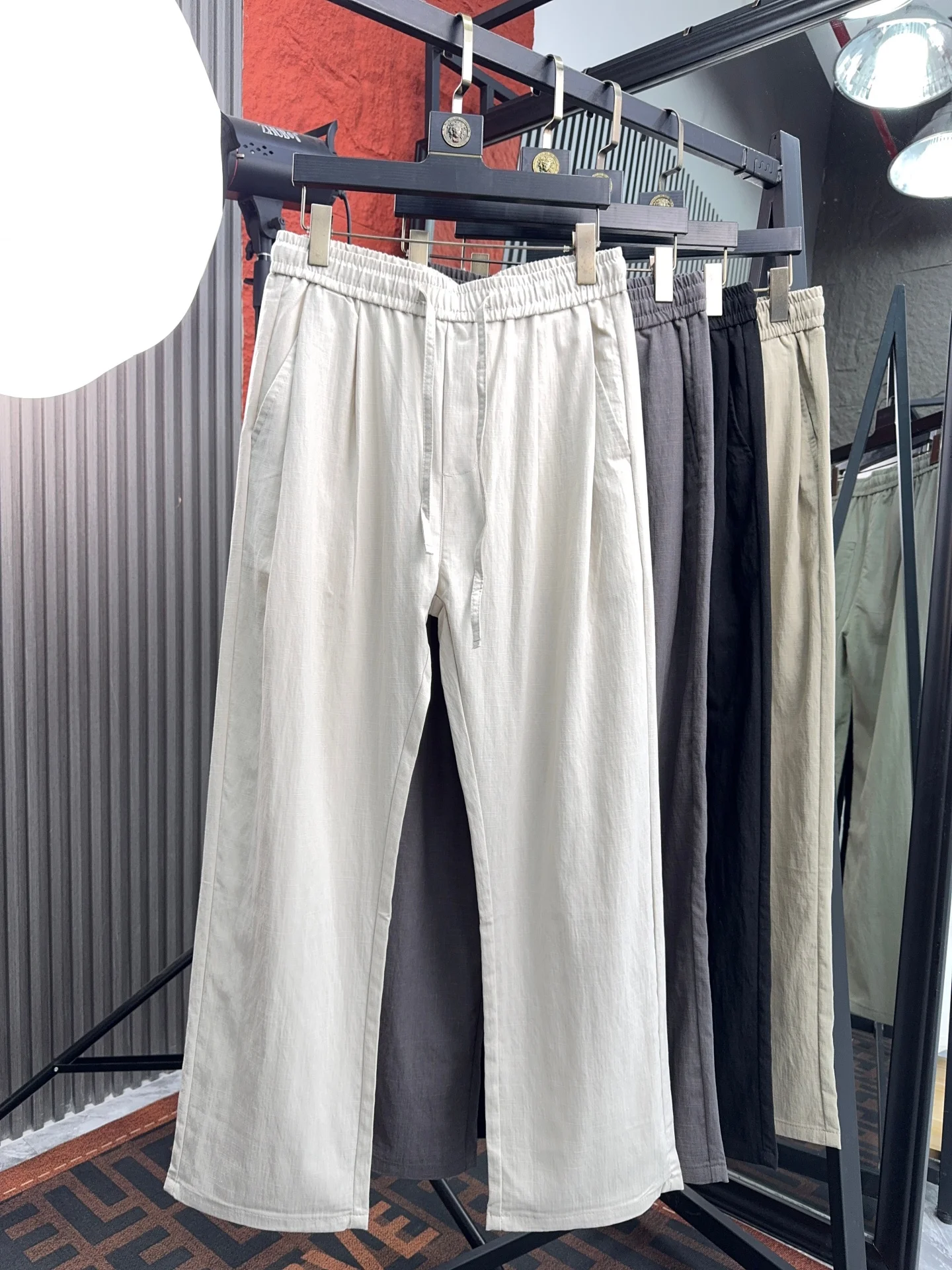 Pampa& Men's Casual Straight Leg Pants Summer Comfortable Breathable Loose  Linen Pants Luxury Pre-Washed Style