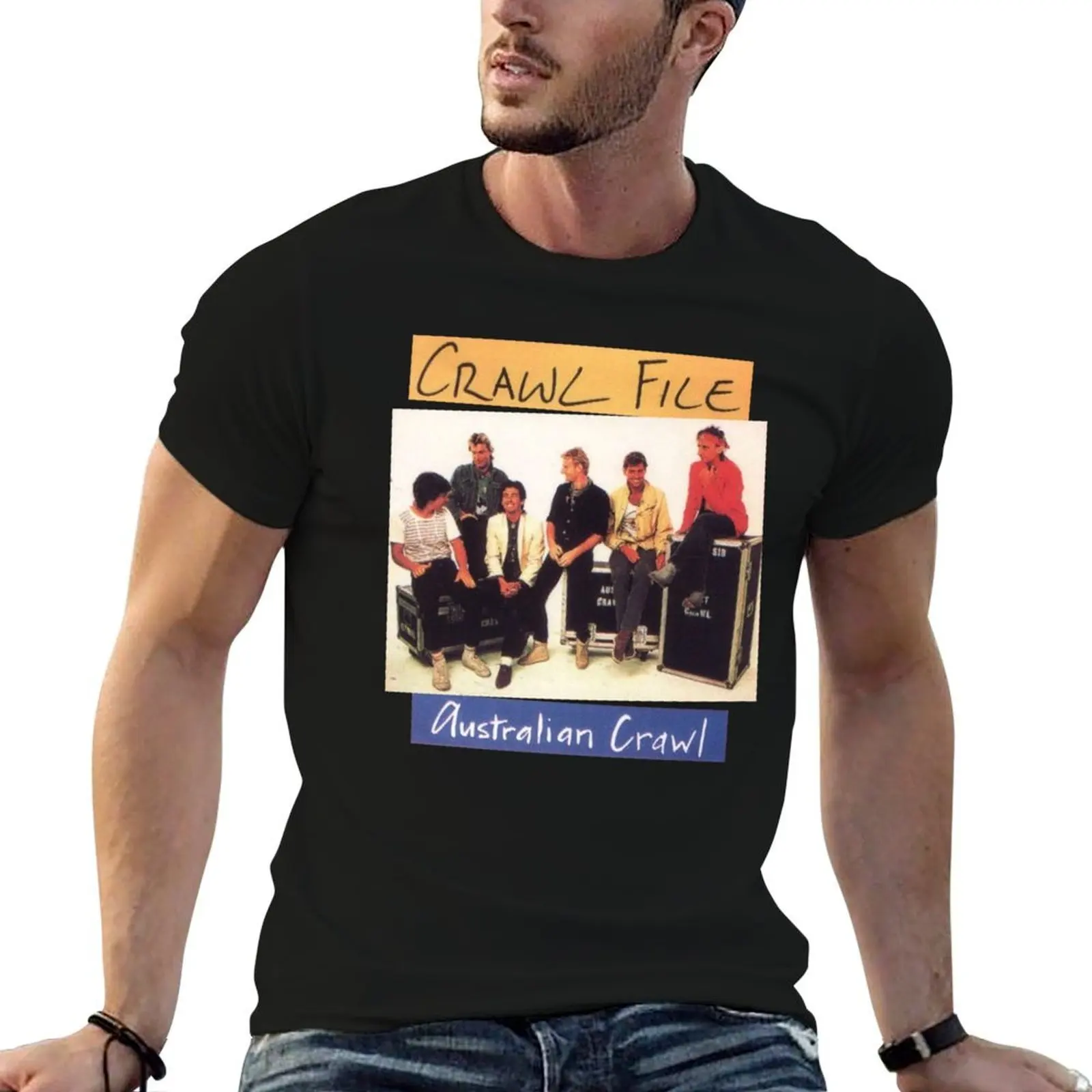 AUSTRALIAN CRAWL BAND T-Shirt summer 2026 hippie clothes Men's clothing