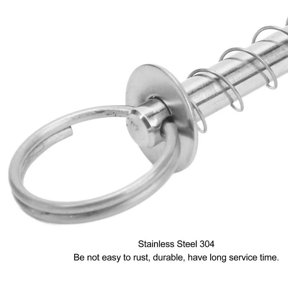Pull Lifter 1/4 Inch Diameter Hatch Cover Pull Handle Stainless Steel 304 Hidden Spring Pin Button Marine Boat Handle Yacht