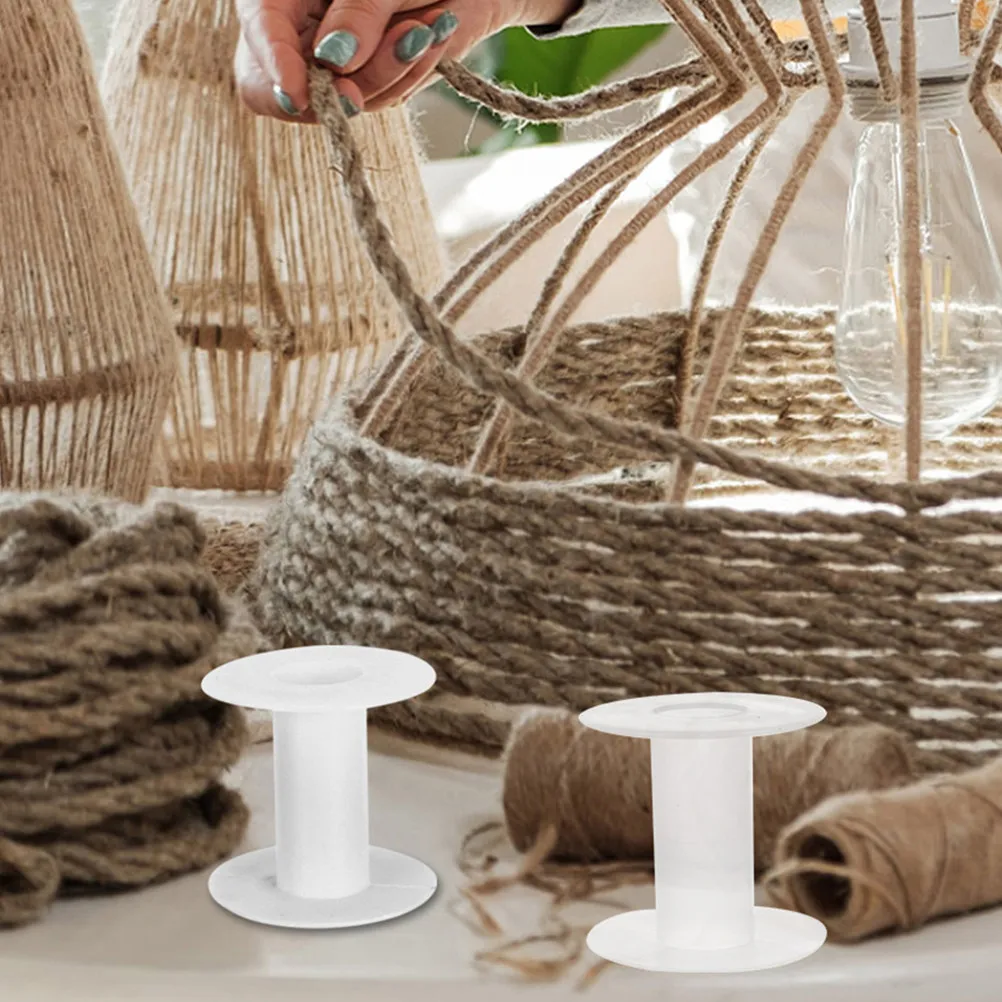 Plastic string spools for professional makers to keep thread organized, 15 transparent ABS spools 5.6x5.6x5.5cm