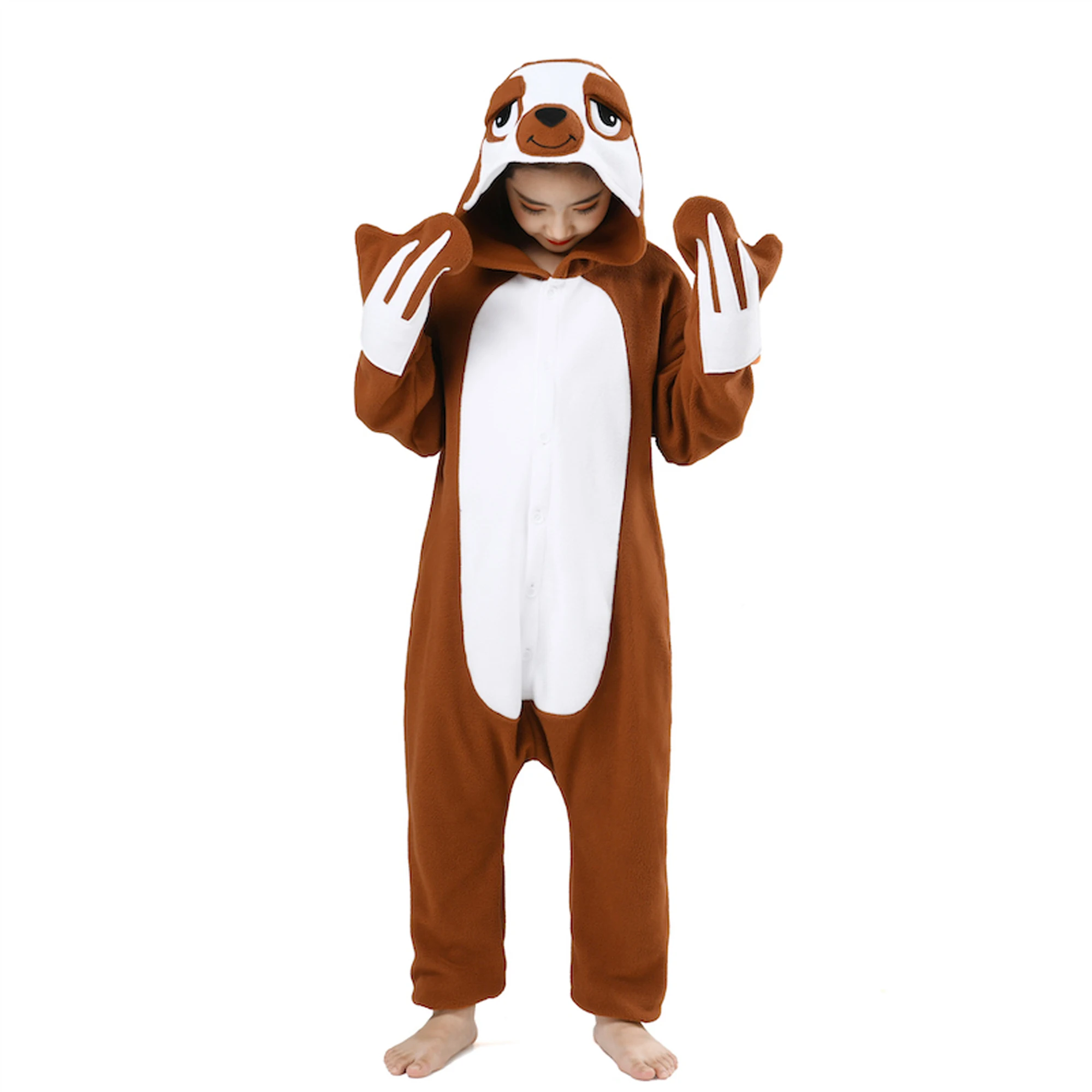 Kids Sloth One Piece Pajamas Unisex Soft Onesie Sleepwear Halloween Christmas Animal Cosplay Costume Funny Pyjamas