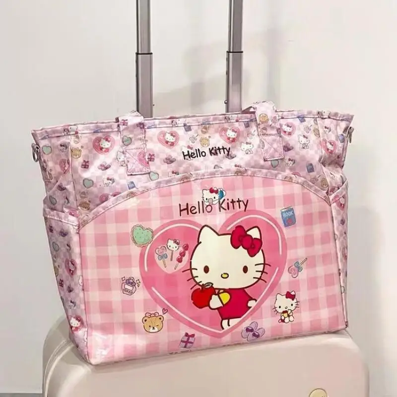 

Милая сумка-тоут Hello Kitty, My Melody, Cinnamoroll большой вместимости, на одно плечо, водонепроницаемая, для студентов и путешествий, оптом