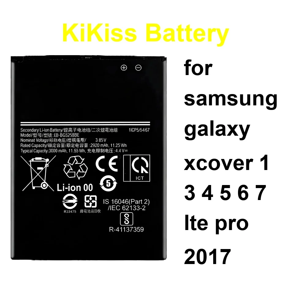 

Аккумулятор для Samsung Galaxy Xcover 1 3 4 5 6 7 Lte Pro 2017 1800-4500 мАч EB485159LU EB485159LA EB-BG556GBY EB-BG736BBE
