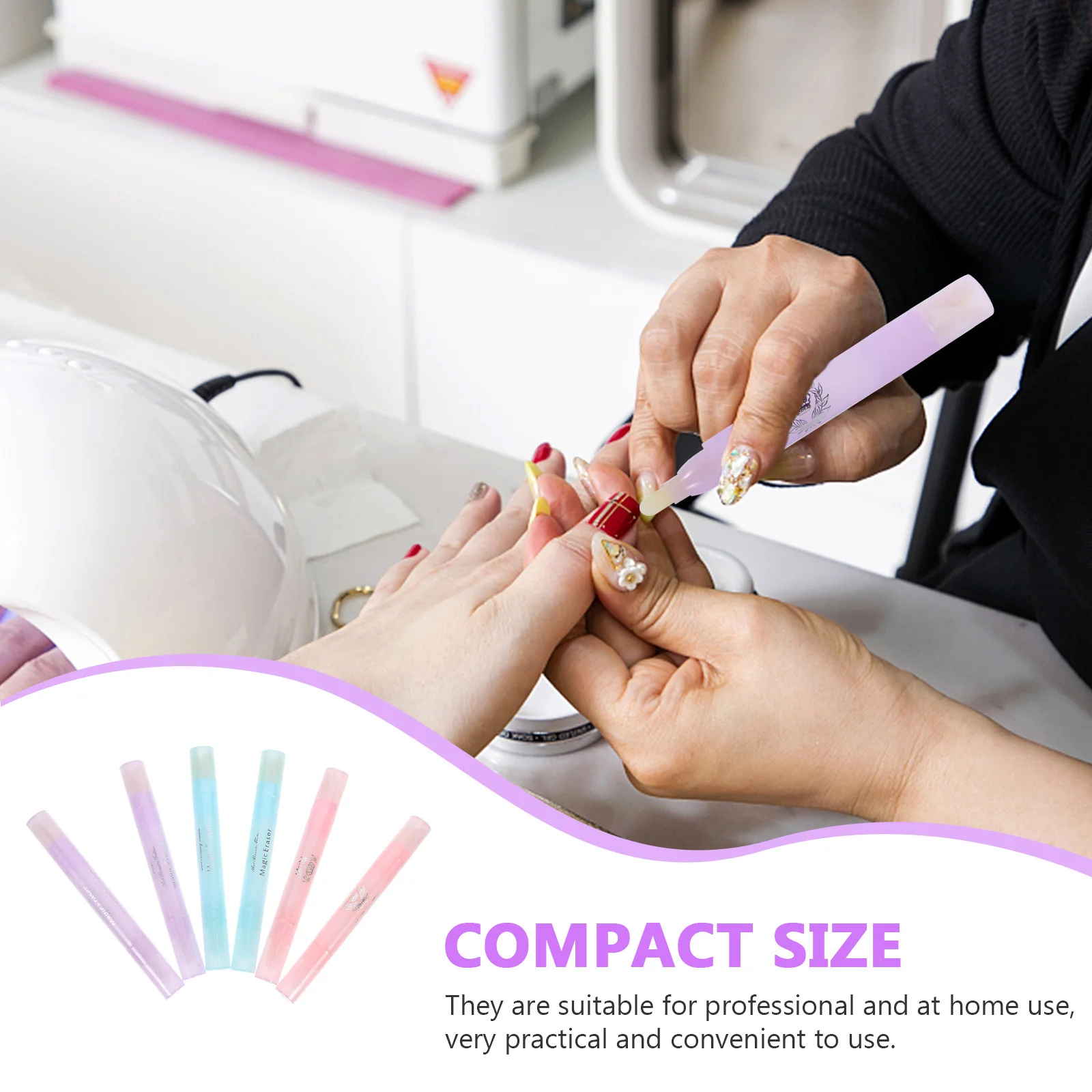 6 Stück Nagellackentferner-Stift Nagelkunst-Korrekturwerkzeug für Kantenreinigung Maniküre-Zubehör Nagelkunst-Detailreinigungsstift