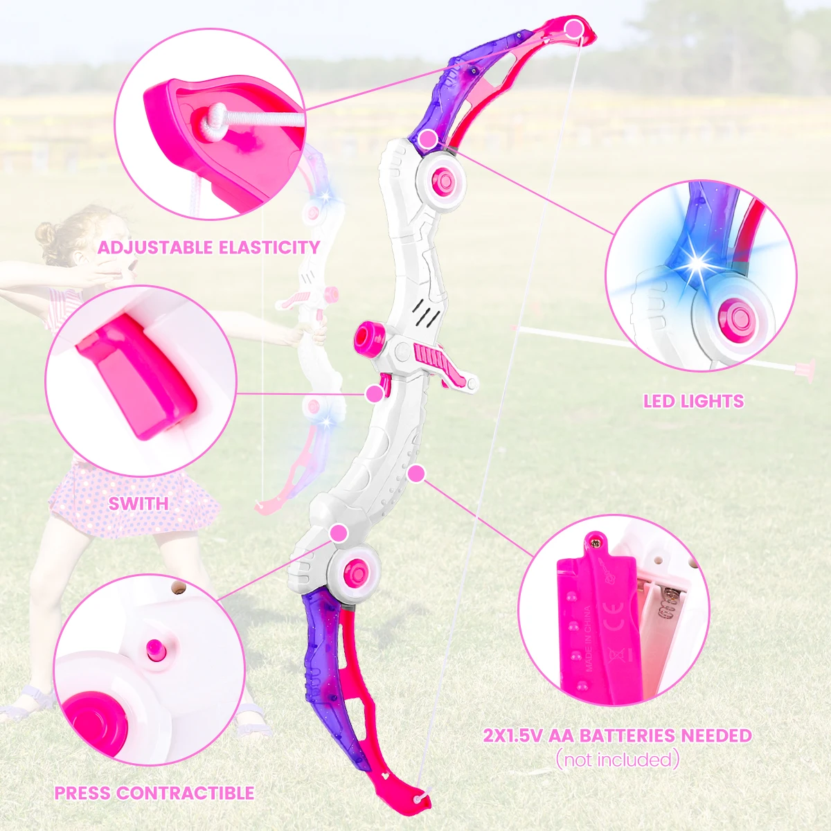 어린이용 활쏘기 활 연습용 리커브 활 야외 스포츠 게임 사냥 사격 장난감 선물용 활 세트