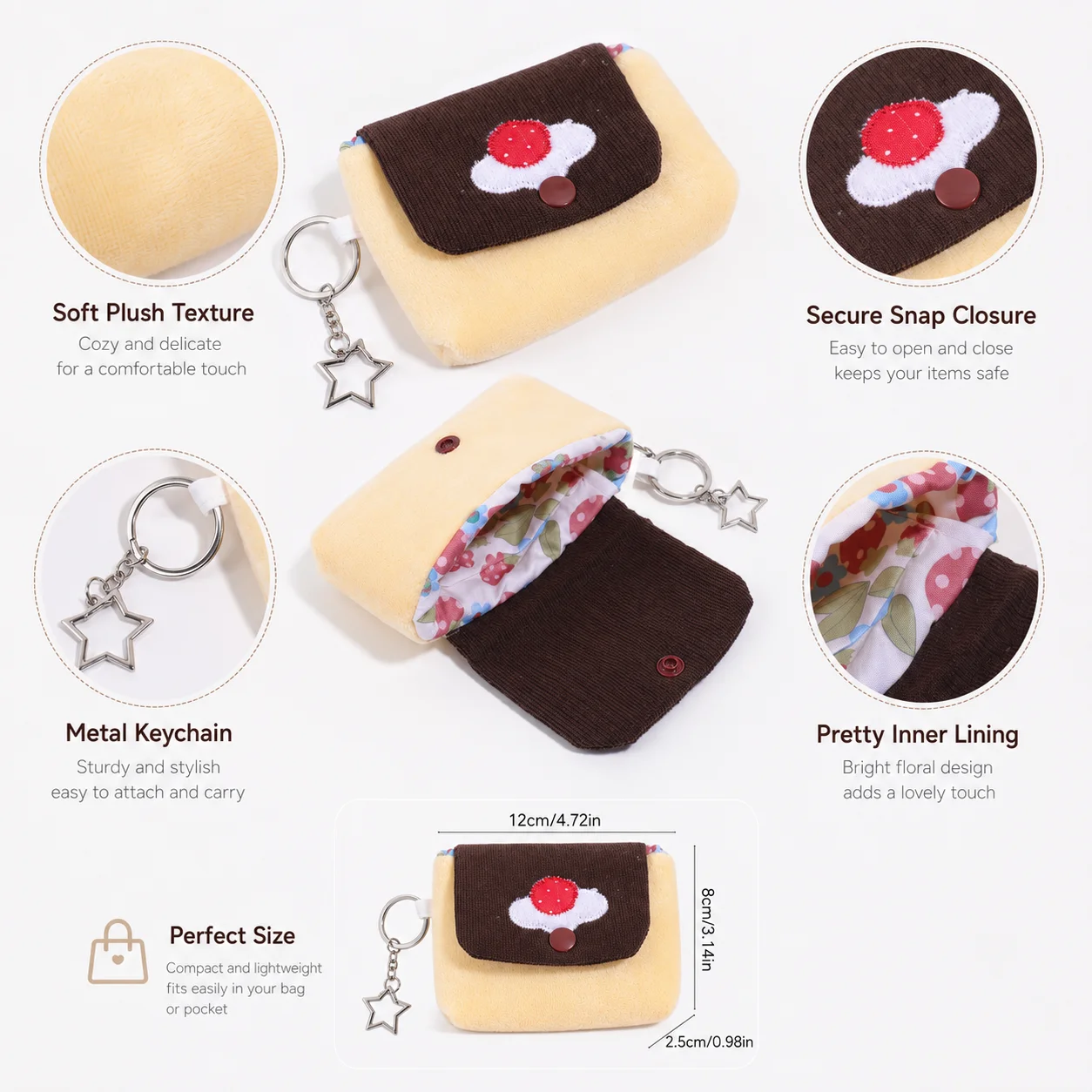 Cherry Pudding pluche portemon - Accordion Wallet Zip recensie en prijs