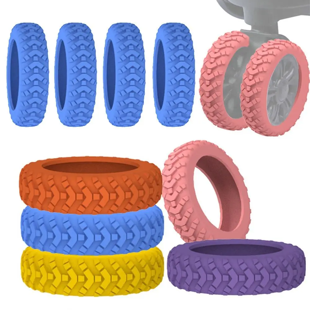 8PCS/Set Silicone Travel Luggage Caster Shoes with Silent Sound Reduce Wheel Wear Suitcase Wheels Protection Cover