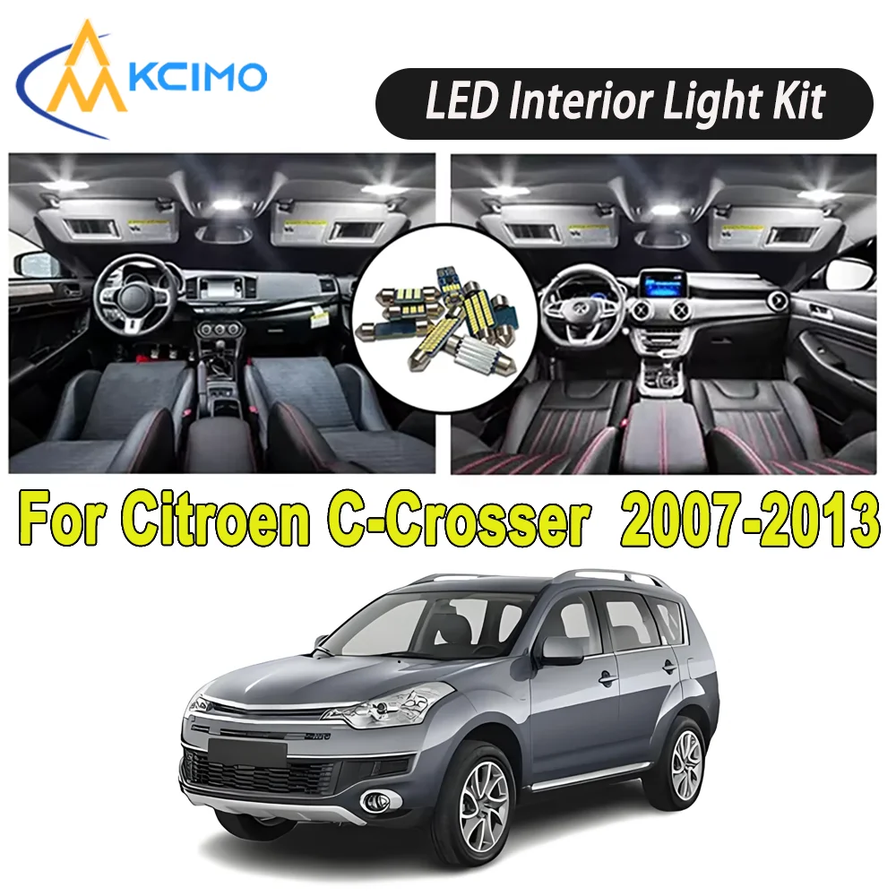 

New Light Bulb For Citroen C-Crosser (2007-2013) Premium Bright LED Interior Dome Map Trunk Light Kit Car Led Lamps Canbus Car