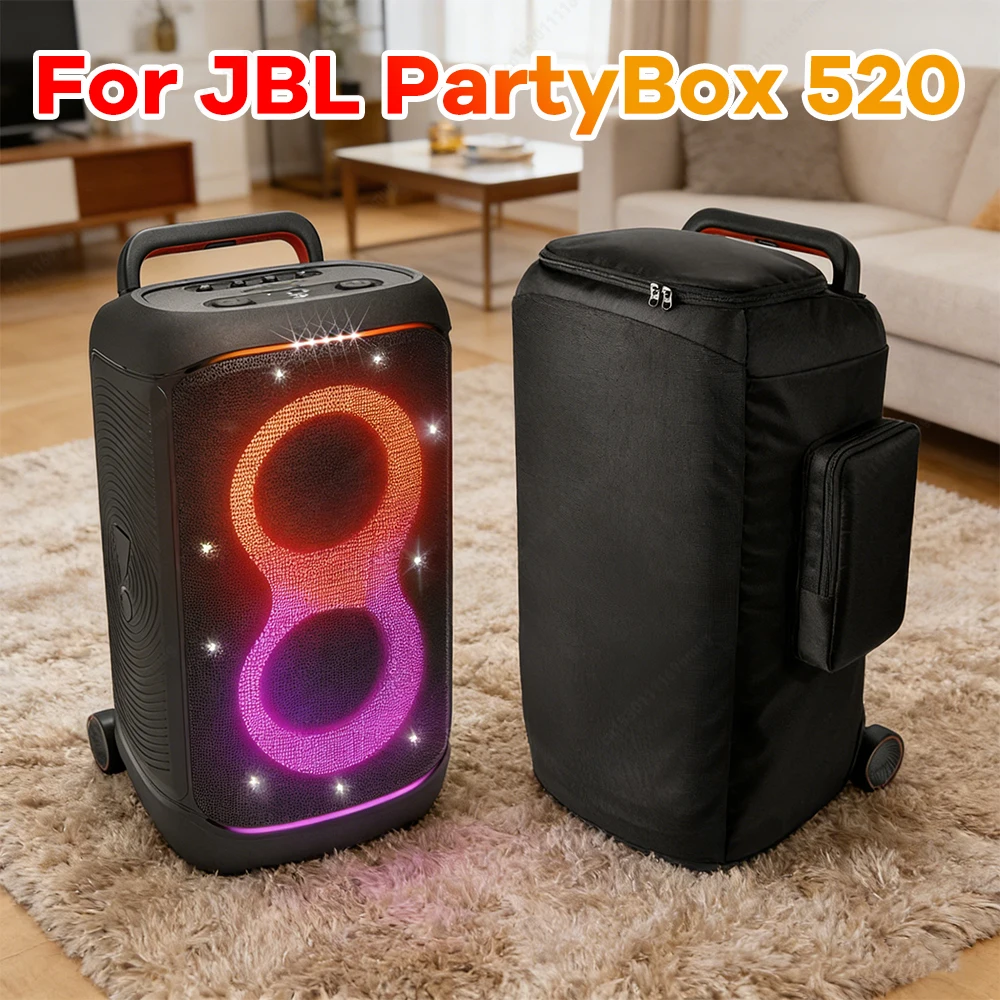 

Чехол для портативной колонки JBL PartyBox 520, пылезащитный, на молнии, из утолщенного нейлона, сумка для хранения колонок, износостойкий, аксессуары для колонок