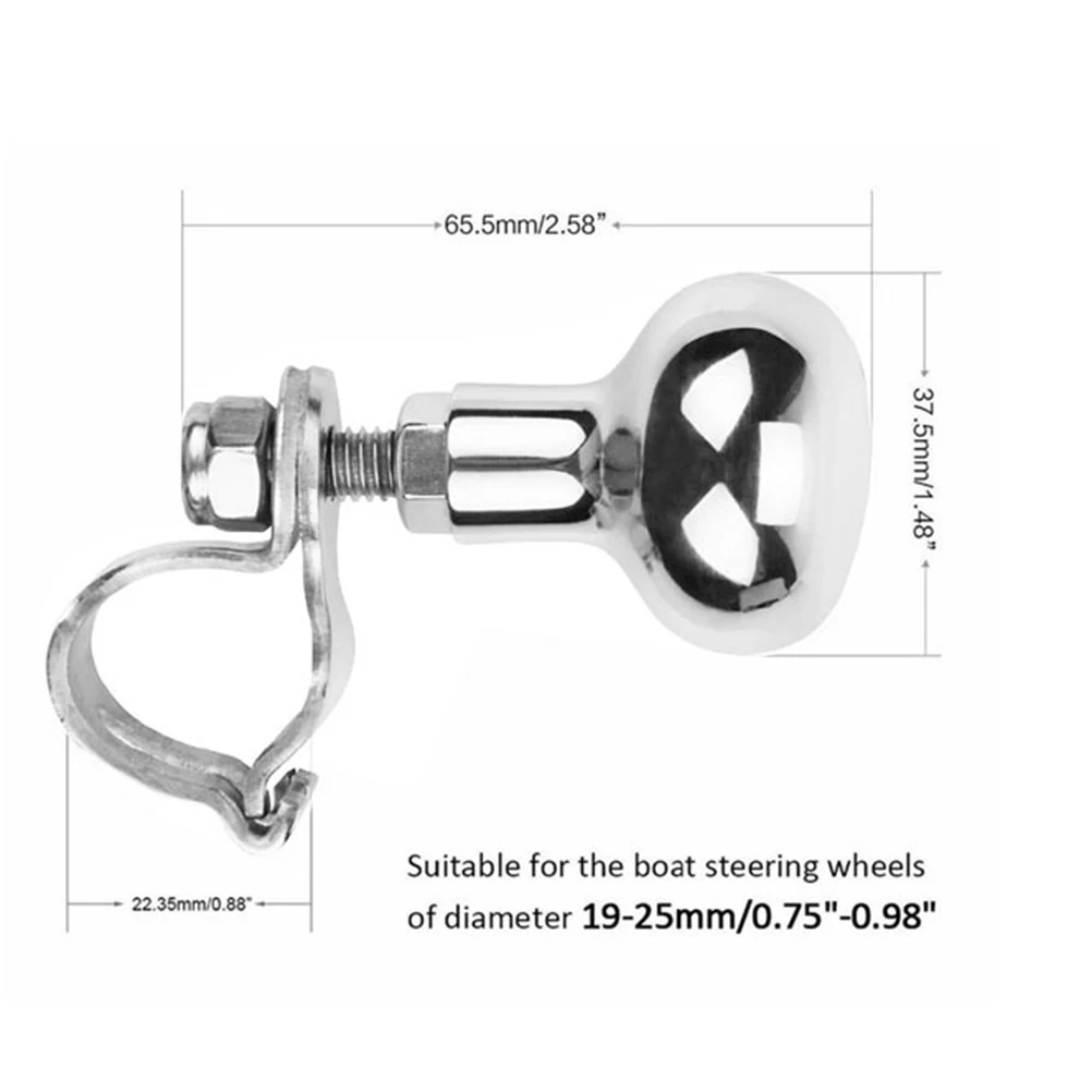 

Boat Steering Wheel Ball Yacht Wheel Booster 316 Stainless Steel Handle 360 Degrees Drive Maneuvering Knob Suitable 20 25mm