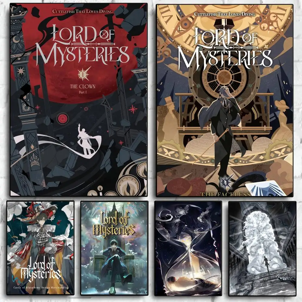 Vintage Classic Anime L-Lord Of M-Mysteries Poster Self Adhesive Wall Art Decor for Bedroom Living Room Office Home Decor Gift