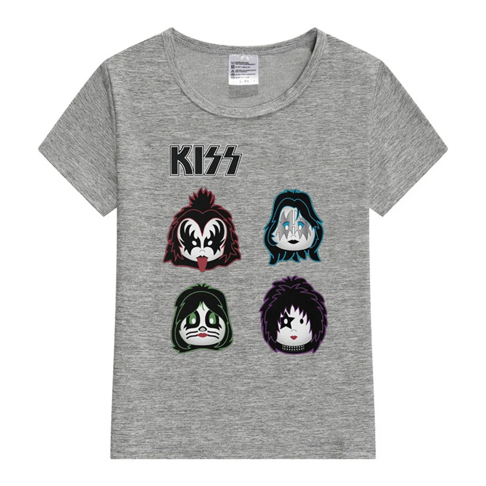 Kiss Band Solo Cute design for kids Baby T-Shirt Children\'s Wear Cartoon Tees Clothing Summer T-shirt Korean Style Loose Tops