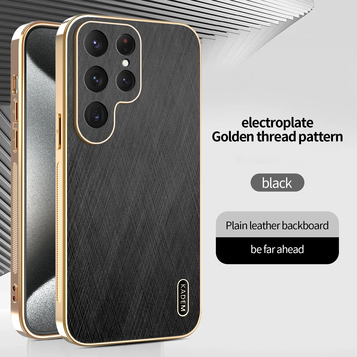 Hülle für Samsung Galaxy S25 Ultra S24 FE S26 S23 S22 S21 Plus Rand stoßfest Gold Seide Kunststoff PU Leder Luxus Überzug Abdeckung