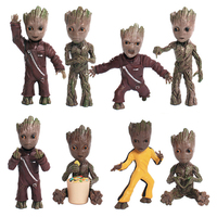 Anime Figure Keychain Small Tree Man Pendant Groot Model Doll Keyring Home Accessories Ornament Gifts Kids Toys