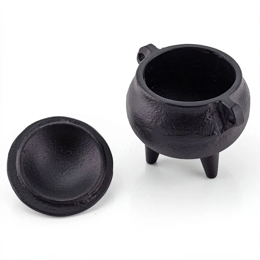 Classic Black Cast Iron Incense Burner Sage Smudge Holder Wax Melting Bowl For Yoga Meditation Home Fragrance Decorate