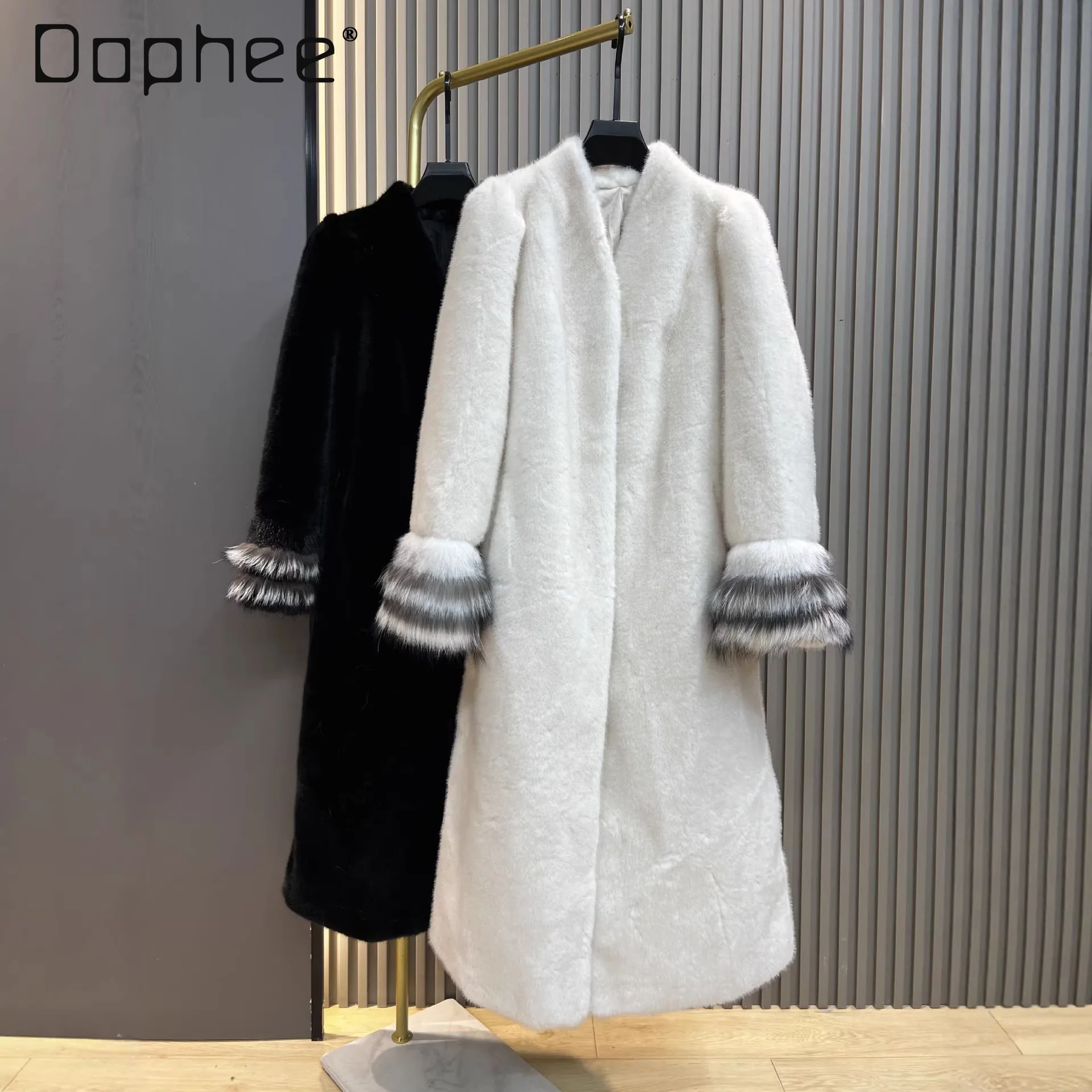 

Новое зимнее женское пальто из искусственного меха норки, длинное, выше колена, утепленное, теплое, элегантное, модное