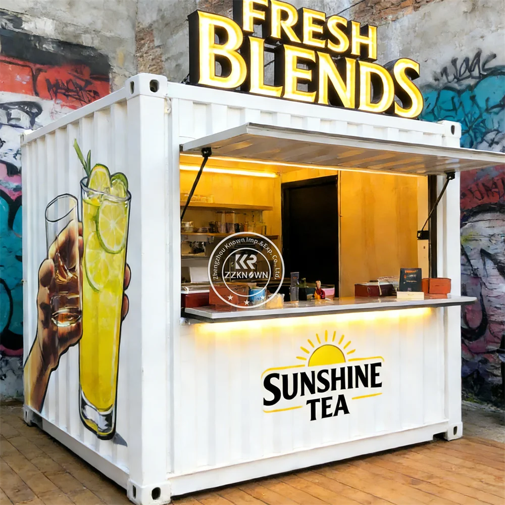 

Detachable 20FT Prefabricated Container bar Beer Kitchen Modular Container House Restaurant Mobile Coffee Shop Kiosk For Sale