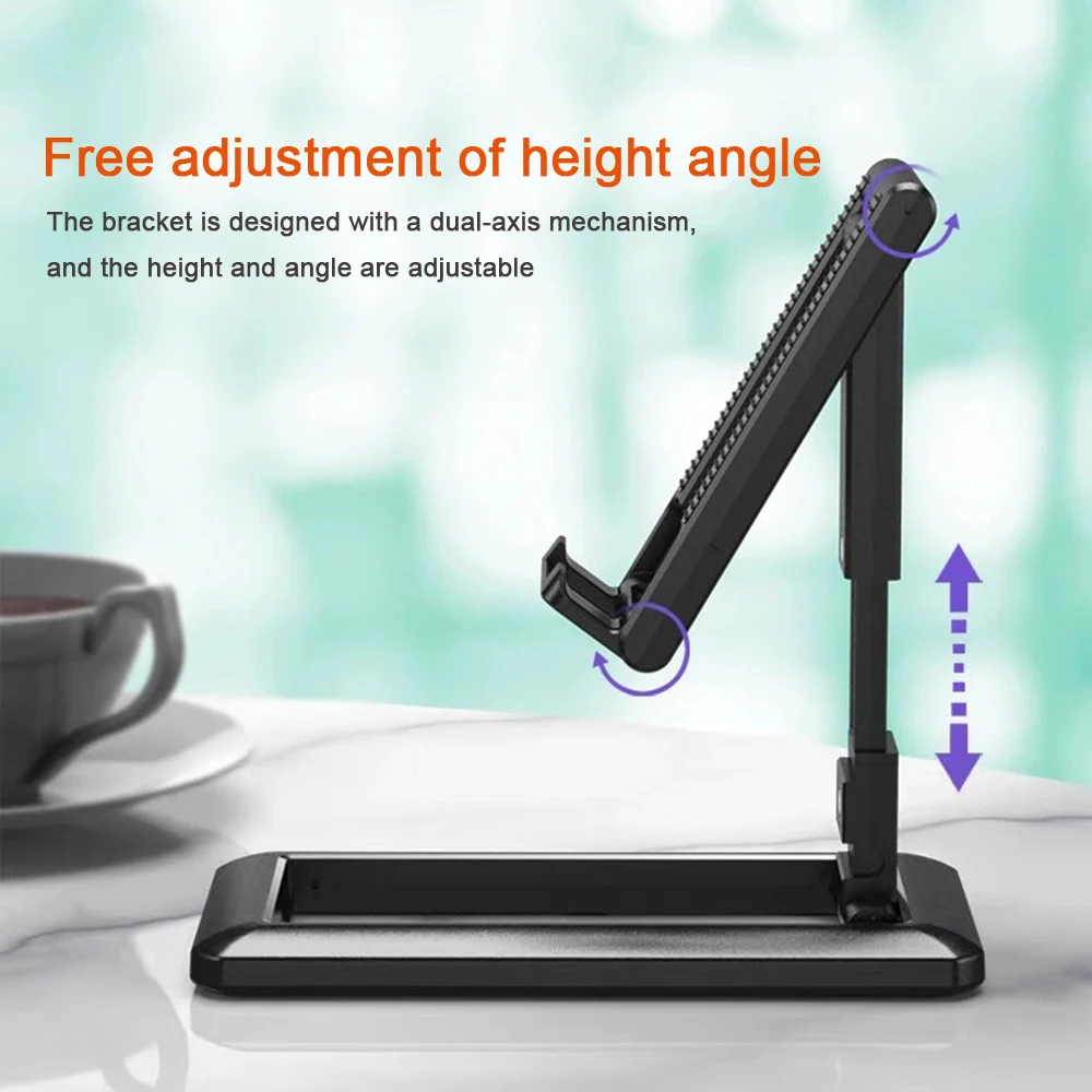 Foldable Tablet Phone Holder Desktop Mobile Phone Stand Adjustable Desk Bracket Smartphone Stand for iPad iPhone Samsung - náhled 3