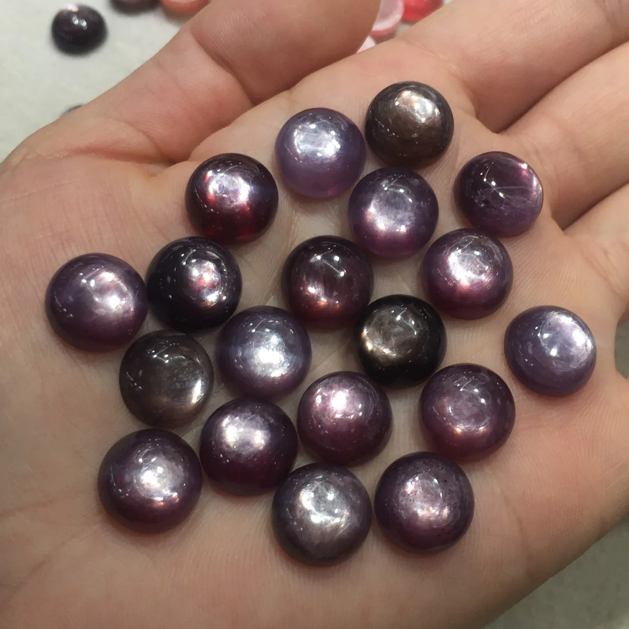 Wholesale 5pcs/pack Strong Flash Purple Lepdolite Mica Bead Cabochons 10mm 12mm Round Gemstone Ring Face For Jewelry