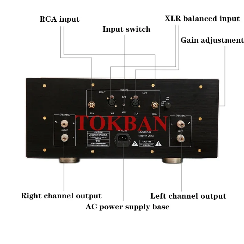 Tokban Accuphase A45 Power Amplifier High Power 90w*2 Class A Amp Balanced XLR Input Vu Meter High-end HIFI Amplifier Audio