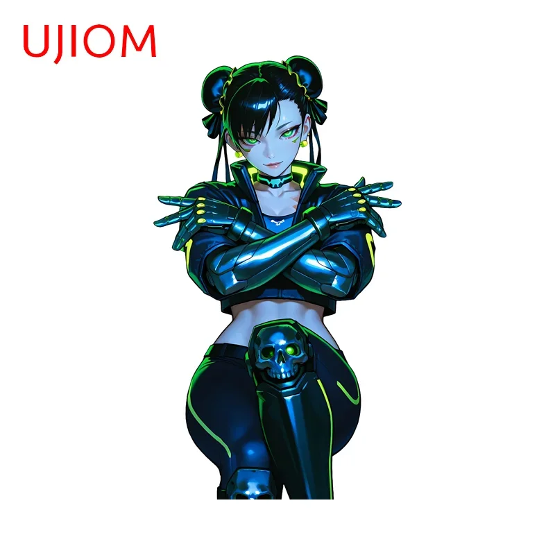 UJIOM Fighter Chunli Cyber Wall Stickers Cool Personality Moeden Anime Girl Veener Stickers Laptop Room Decoration Accessories
