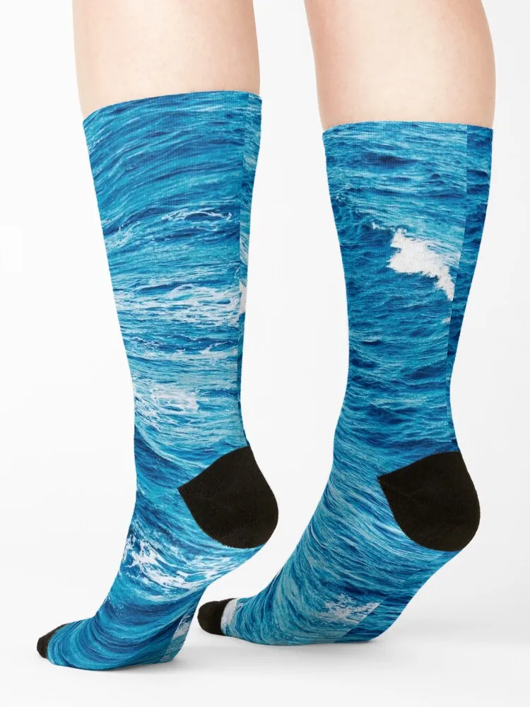 Calzini Blue Ocean Wave uomo calcio Calzini da corsa Ragazza da uomo