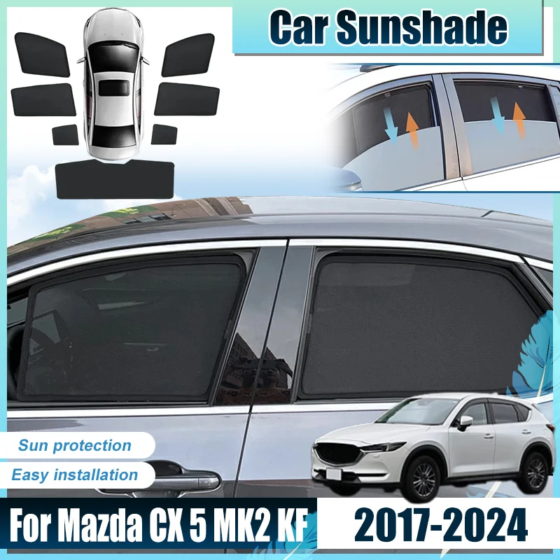 

For Mazda CX 5 Accessories CX-5 CX5 CX.5 KF MK2 2017-2024 Car Front Rear Window Sun Shades Covers Anti UV Visors Heat Accesorios