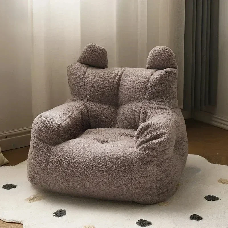 Cute Small Sofa Chair Children's Sofa Baby Reading Lazy Sofa Cotton Removable and Washable and Linen Lamb's Wool Fabric