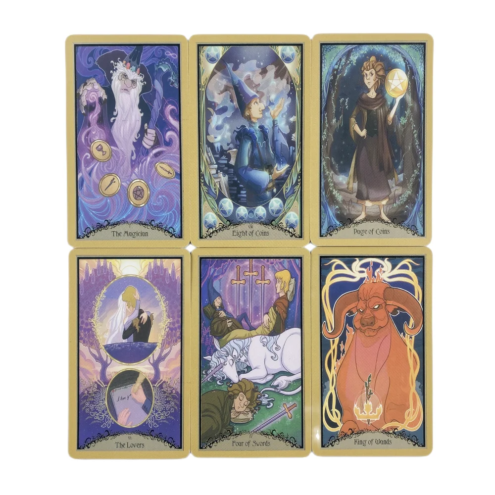 Die Tarotkarten „The Last Unicorn“, ein 78-teiliges Orakel-Deck, englische Visions Divination Edition, Brettspielkarten