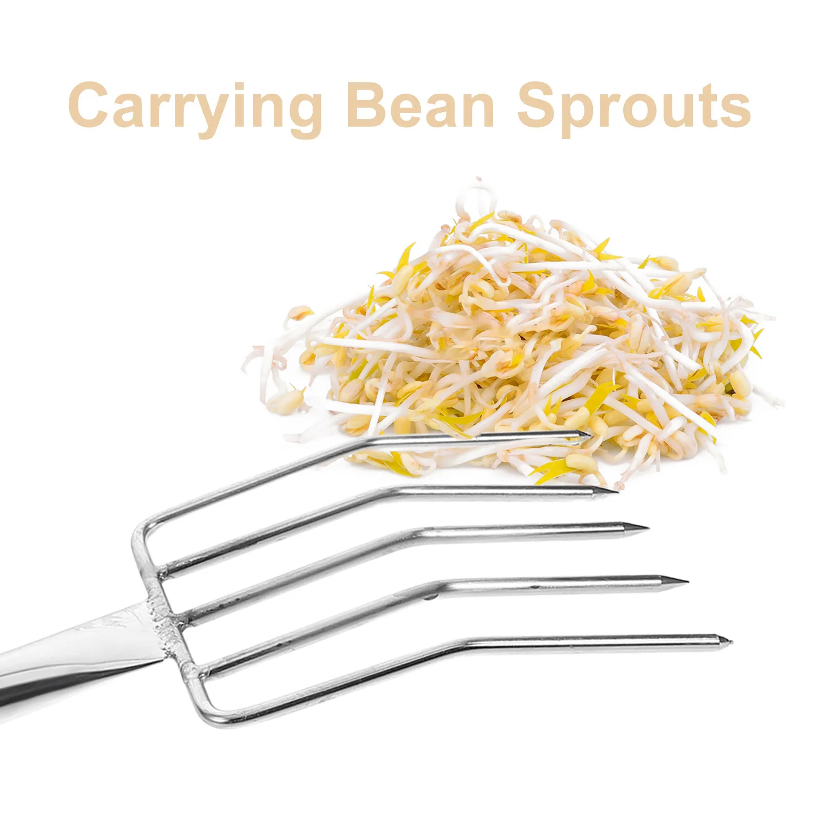 Bean Sprout Fork Stainless Steel Compact Wear-Resistant Garden Tool Multi-Function Heavy Duty Seedling Transplanter Shovel