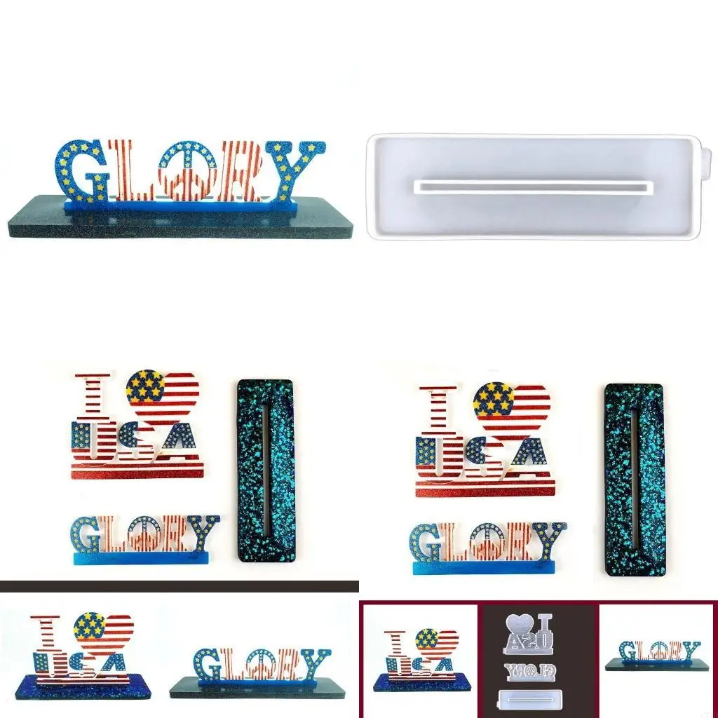 

American Flag Silicone Mold Epoxy Resin Casting Independence Day Ornament Mold