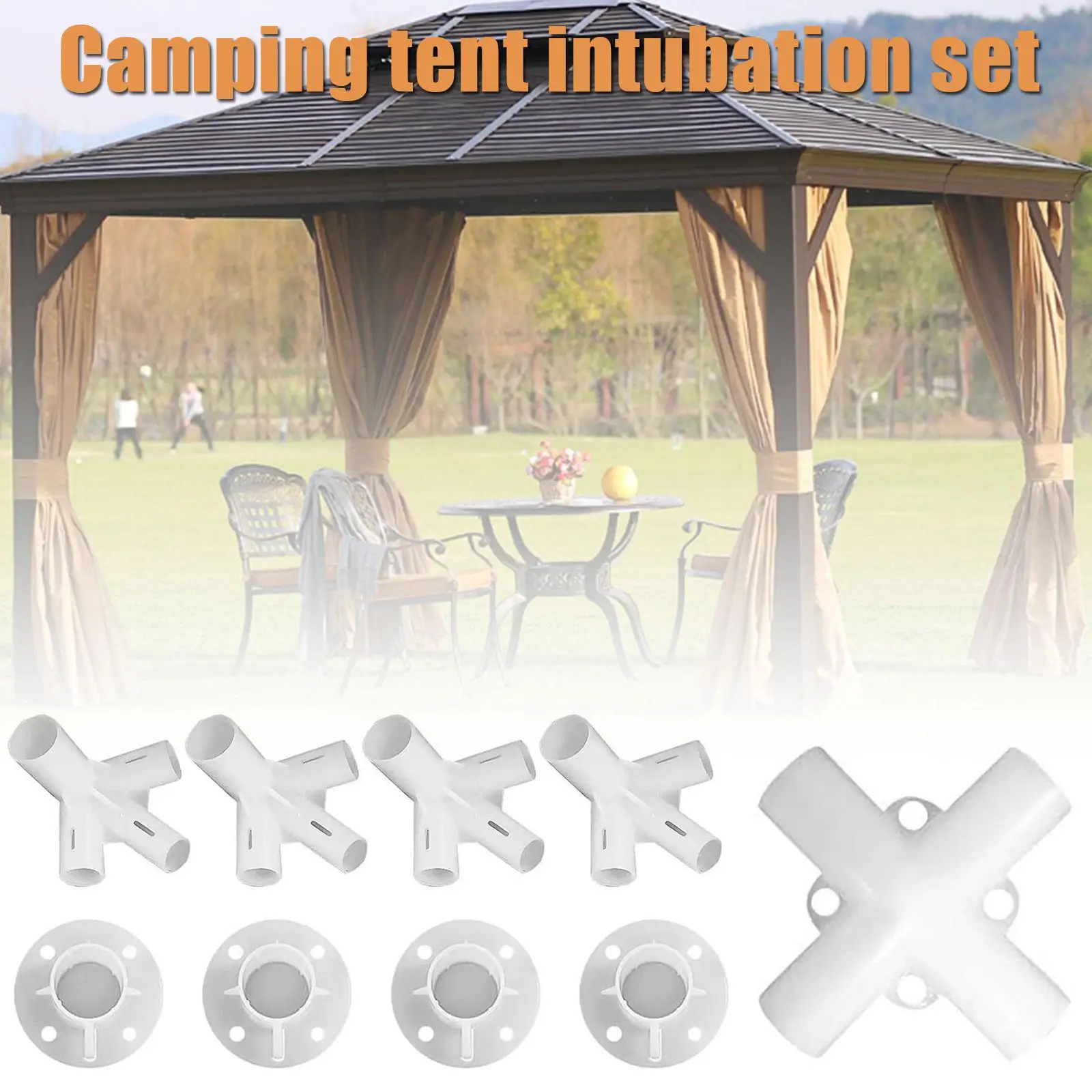 9Pcs Camping Tent Intubation Set Spare Parts Eyelets For Tents Gazebo Awning Corner Center Connector 25*19mm Outdoor Accessories