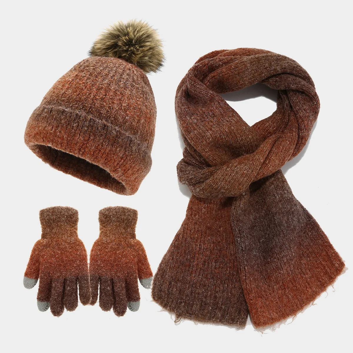 Mulheres inverno gorro chapéu luvas longo cachecol conjunto 3 pçs colorido tie-dye crânio bonés velo forrado cachecóis inverno boné luvas conjunto presente